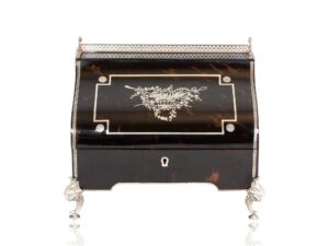 Front of the Tortoiseshell and Silver Stationery Box William Comyns