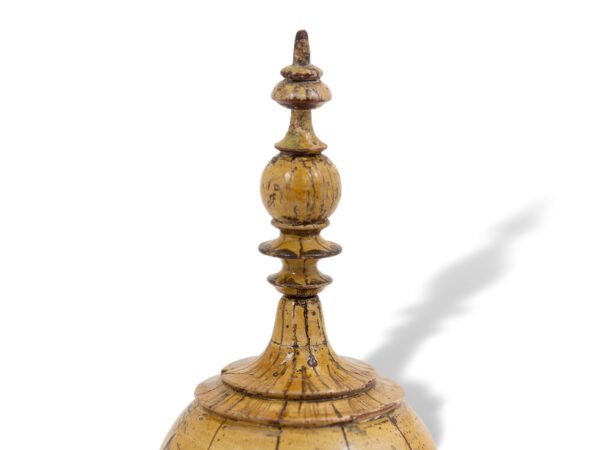 Close up of the spire of the Tunbridge Ware Brighton Pavilion Sewing Compendium