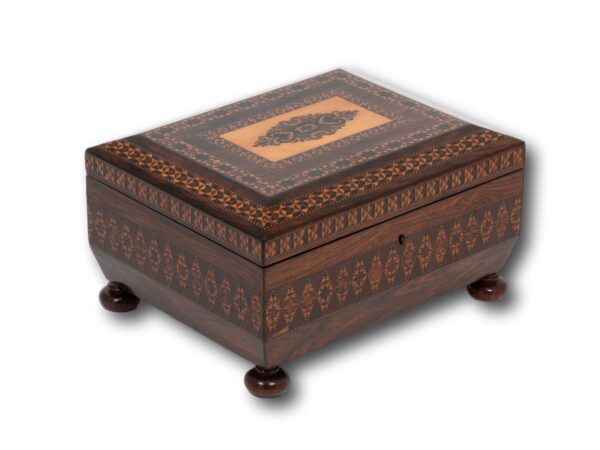 Front overview of the Tunbridge Ware Sewing Box