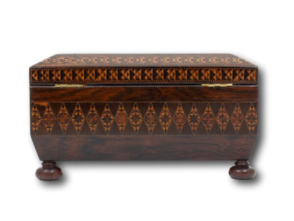 Rear of the Tunbridge Ware Sewing Box