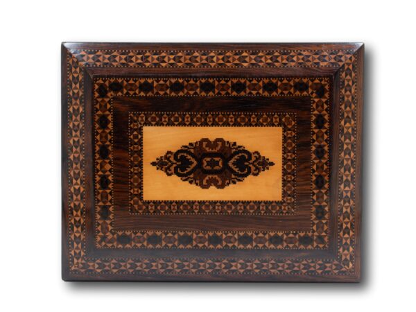 Top of the Tunbridge Ware Sewing Box