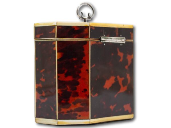 Rear overview of the Red Tortoiseshell Tea Caddy with Miniature