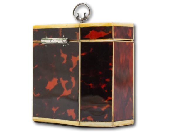 Rear overview of the Red Tortoiseshell Tea Caddy with Miniature