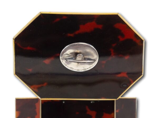 Lid of the Red Tortoiseshell Tea Caddy with Miniature