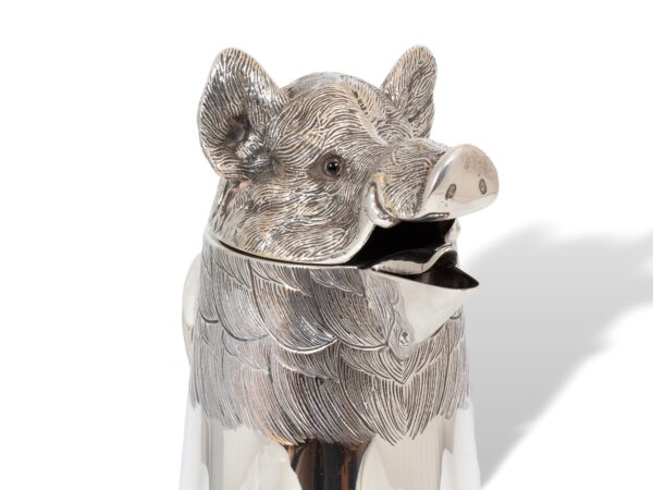 Close up of the boar from the Spanish Boars Head Pitcher Valenti