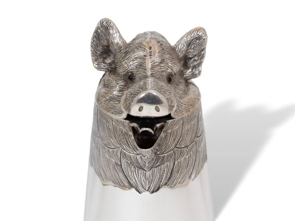 Close up of the boar from the Spanish Boars Head Pitcher Valenti