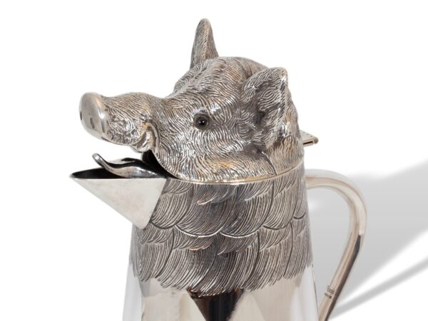 Close up of the boar from the Spanish Boars Head Pitcher Valenti