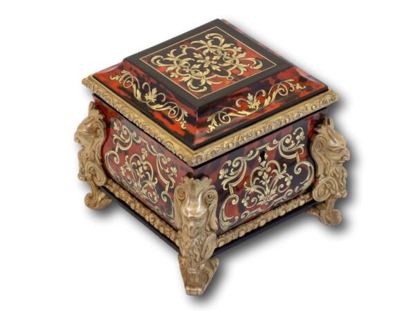 Front overview of the French Boulle Tea Caddy