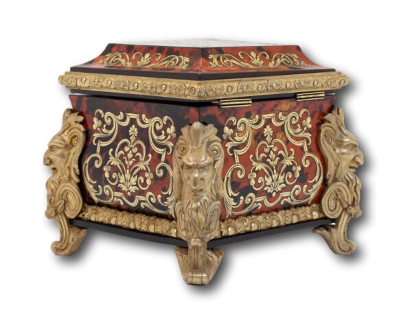 Rear overview of the French Boulle Tea Caddy