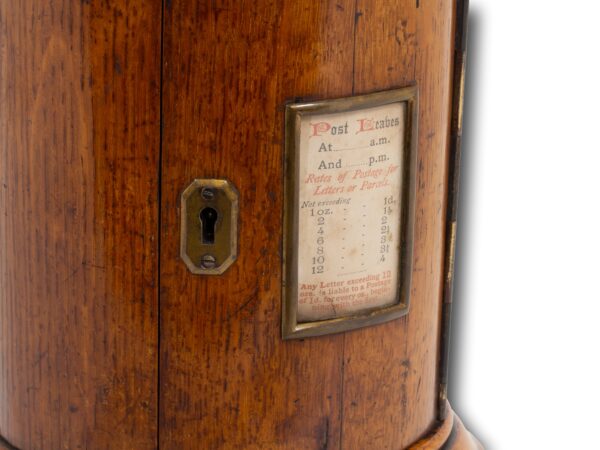 Close up of the post leaves in the Country House Oak Letter Box Asprey