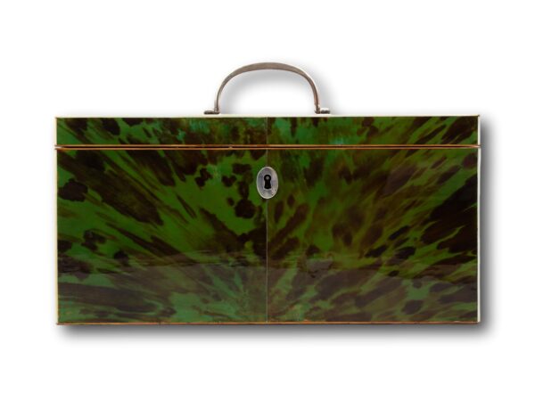 Front of the Green Tortoiseshell Tea Caddy