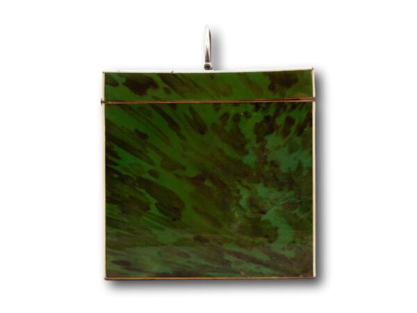 Side of the Green Tortoiseshell Tea Caddy