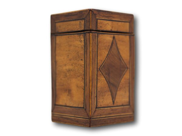 Side of the Hexagonal Satinwood Tea Caddy