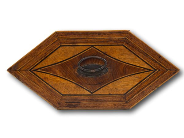 Top of the Hexagonal Satinwood Tea Caddy