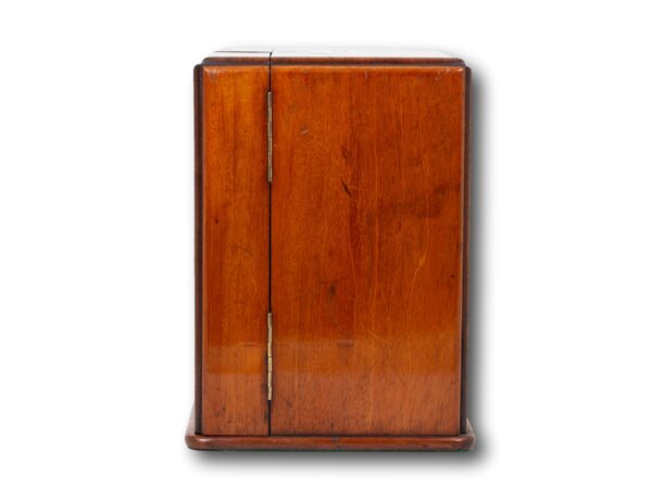 Side of the Mahogany Double Opening Apothecary Box