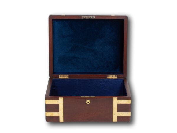 Front of the Georgian Mahogany Jewellery Box with the lid up