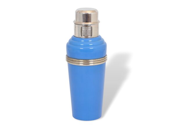 Front of the Master Incolor Art Deco Blue Cocktail Shaker