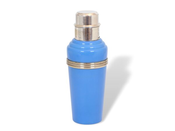 Side of the Master Incolor Art Deco Blue Cocktail Shaker