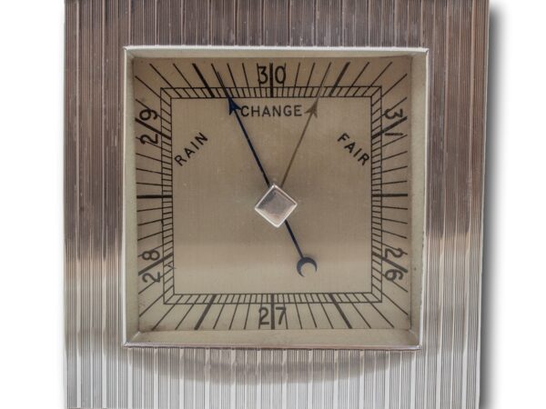 Close up of the barometer on the Rolls Royce Novelty Silver Desk Barometer