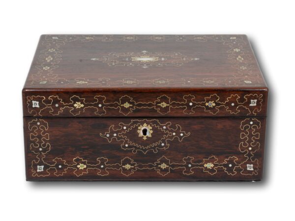 Front of the Rosewood Inlaid Jewellery Box