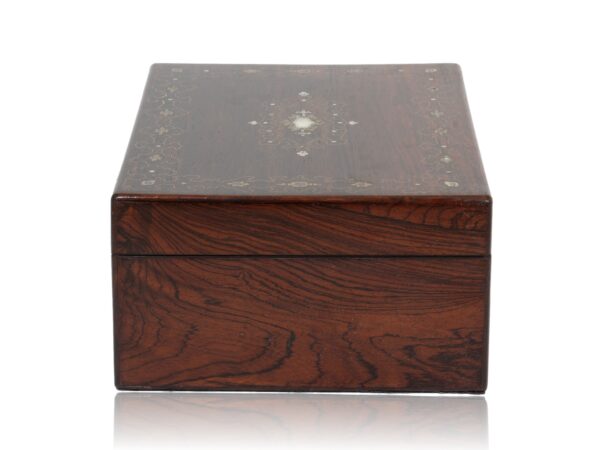 Side of the Rosewood Inlaid Jewellery Box