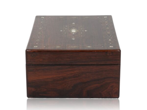 Side of the Rosewood Inlaid Jewellery Box