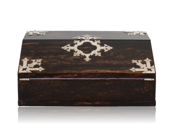 Front of the Coromandel Silver Mounted Writing Box Betjemann