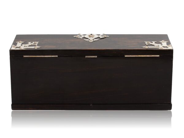 Rear of the Coromandel Silver Mounted Writing Box Betjemann