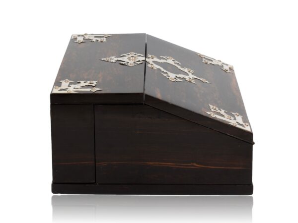 Side of the Coromandel Silver Mounted Writing Box Betjemann