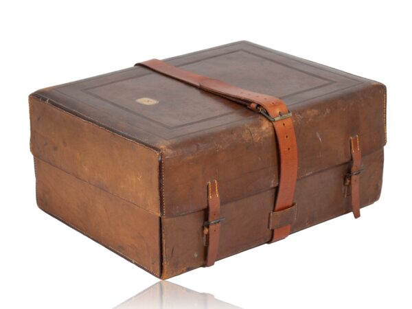 Front overview of the leather case from the Coromandel Vanity Box Edwards for Hunt and Roskell