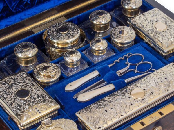 Close up of the top layer in the Coromandel Vanity Box Edwards for Hunt and Roskell