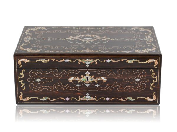 Front of the Coromandel Inlaid Writing Box Hausburg