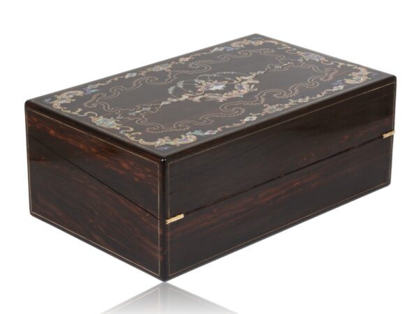 Rear overview of the Coromandel Inlaid Writing Box Hausburg