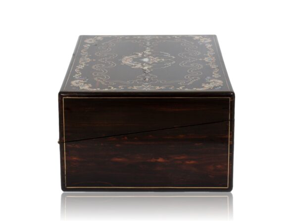 Side of the Coromandel Inlaid Writing Box Hausburg