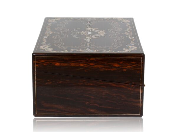 Side of the Coromandel Inlaid Writing Box Hausburg