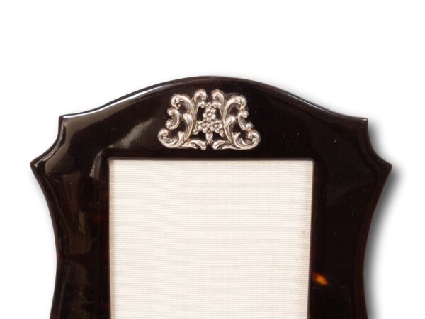 Close up of the silver mounts on the Tortoiseshell Photo Frame