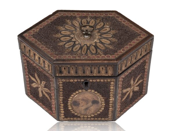 Top of the Paper Scroll Tea Caddy