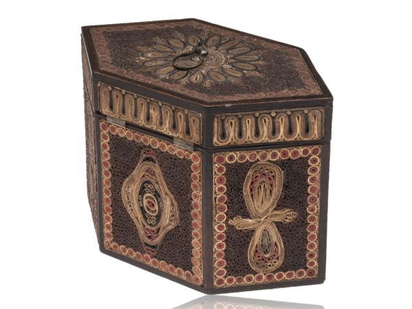 Side of the Paper Scroll Tea Caddy