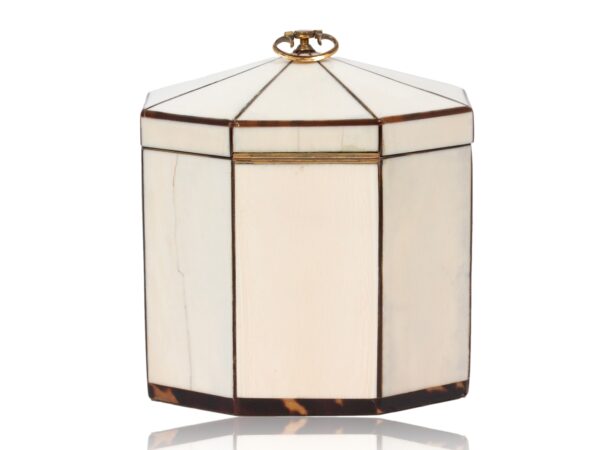 Rear of the Antique Ivory Tent Top Tea Caddy