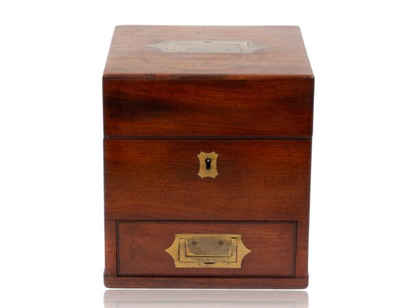 Front of the Antique Victorian Mahogany Apothecary Box