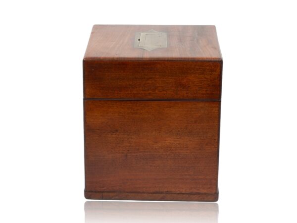 Side of the Antique Victorian Mahogany Apothecary Box