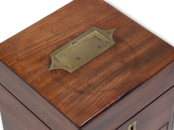 Top of the Antique Victorian Mahogany Apothecary Box
