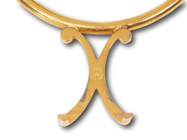 Close up of one of the baccarat logos from the liner of the Baccarat Gold Crystal Champagne Cooler