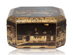 Front of the Chinese Export Lacquered Tea Chest