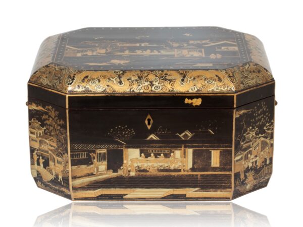 Front of the Chinese Export Lacquered Tea Chest