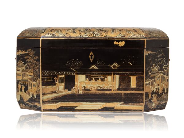 Front of the Chinese Export Lacquered Tea Chest