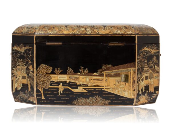 Rear of the Chinese Export Lacquered Tea Chest