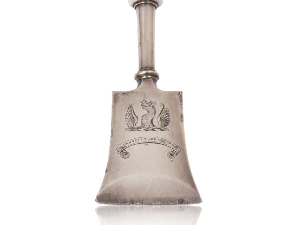 View of the engraved chisel from the HMS Trefoil Ship Launching Presentation Casket