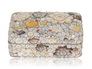 Front of the Japanese Shibayama Millefiori Box Masamitsu