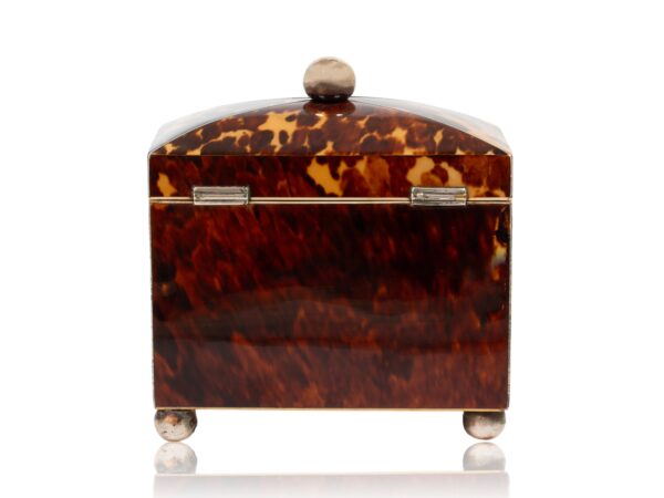 Rear of the Miniature Bow Fronted Tortoiseshell Tea Caddy